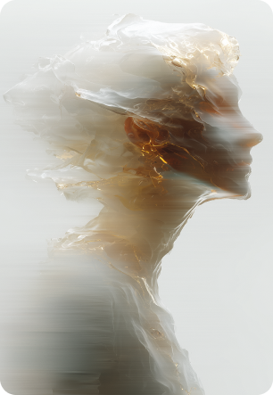 Abstract translucent portrait card